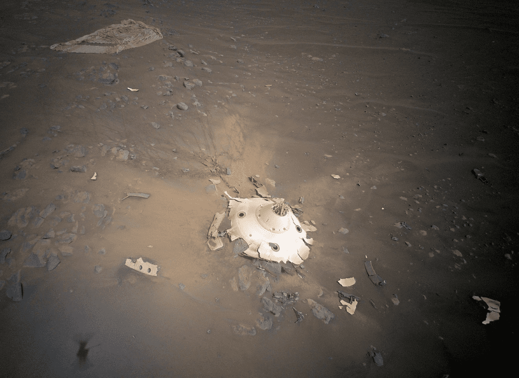 El helicóptero Ingenuity Mars de la NASA toma una foto inquietante del tren de aterrizaje del rover Perseverance